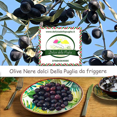 Gustose le Olive nere dolci da friggere - Olive della Puglia Nolca sono le Olive Nolche con tante Delizie della Puglia da Bisceglie