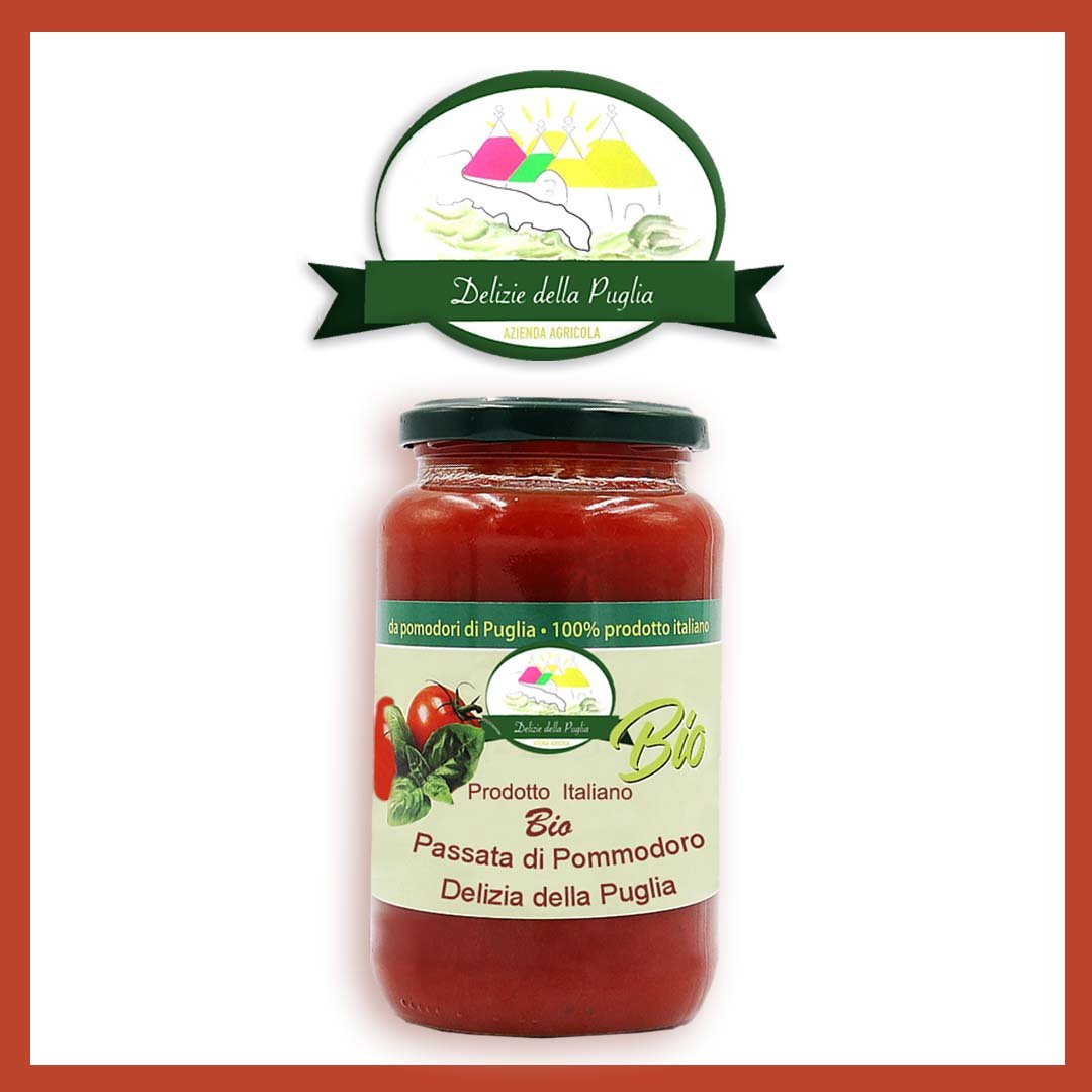 Passata di Pomodoro fresco Pugliese Biologico gr 500 – Delizie della Puglia  prodotti tipici pugliesi online : Delizie dalla Terra di Puglia 